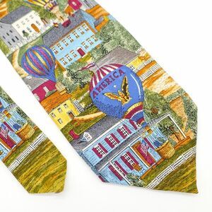 Tango Max Raab Americana Series "The View From Above"‎ Wide Silk Tie